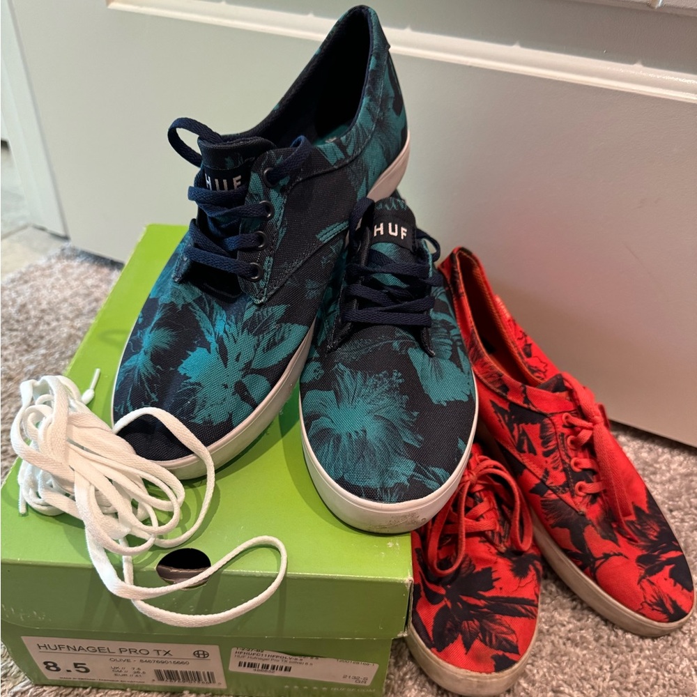 HUF 2 pairs of skate shoes size 8.5 men